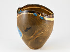 Handmade Laburnum Cremation Urn, Blue Mineral Inlay (270 c.i.)