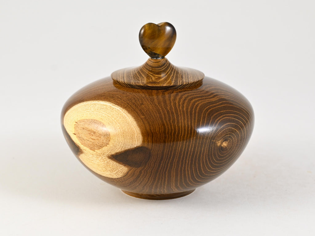 Small Handmade Laburnum Keepsake Wood Urn (20 c.i.)