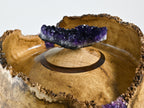 Handmade Black Locust Burl Wood Companion Urn, Purple Mineral Inlay, Amethyst Lid (400 c.i.)