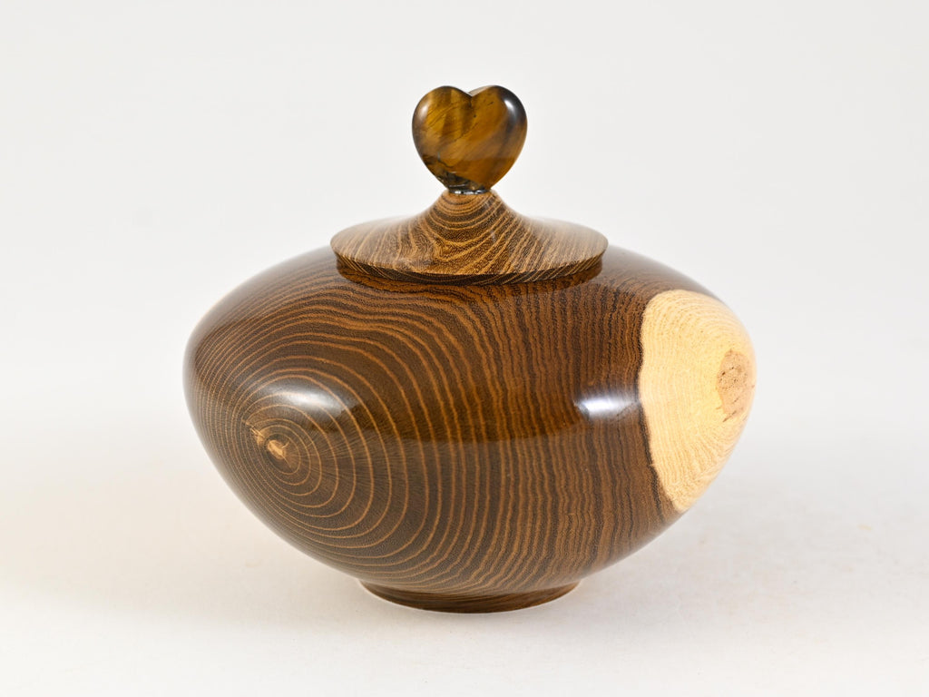 Small Handmade Laburnum Keepsake Wood Urn (20 c.i.)
