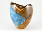 Handmade Laburnum Cremation Urn, Blue Mineral Inlay (270 c.i.)