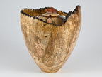 Handmade Maple Burl Wood Urn, Vanadinite lid (220 c.i)