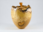 Handmade Black Locust Burl Wood Urn, Amber Inlay & Lid (210 c.i.)