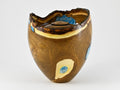 Handmade Laburnum Cremation Urn, Blue Mineral Inlay (270 c.i.)
