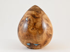 Handmade Siccamore Wood Urn, Light Blue Mineral Inlay (200 c.i.)