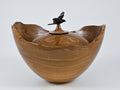 Handmade Dutch Elm Wood Urn with Bird Lid (220 c.i.)
