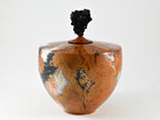 Handmade Briar Burl Wood Urn, Mineral Inlay, Scolesite Lid (230 c.i.)