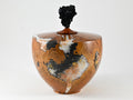Handmade Briar Burl Wood Urn, Mineral Inlay, Scolesite Lid (230 c.i.)