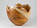 Handmade Yew Wood Urn, Rhinestone cluster lid (230 c.i.)