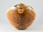 Handmade Yew Wood Urn, Rhinestone cluster lid (230 c.i.)