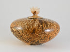 Handmade Spalted Birch Wood Urn, Calcite cluster Lid (140c.i.)