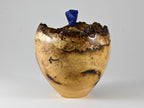 Handmade Black Locust Burl Urn: Lapis Lazuli lid, Blue Minerals & Gold Inlay (125 c.i.)