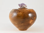 Handmade Dutch Elm Wood Urn with Cactus Amethyst Lid (140 c.i.)