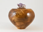 Handmade Dutch Elm Wood Urn with Cactus Amethyst Lid (140 c.i.)